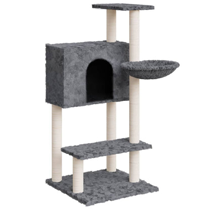 Cat furniture with sisal scratching posts 108.5 cm dark gray