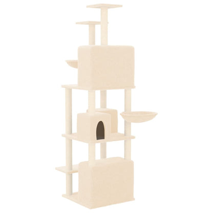 Cat furniture with sisal scratching posts 180 cm cream-colored