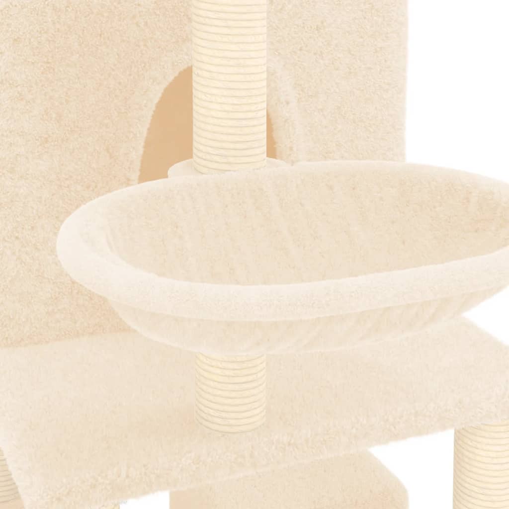 Cat furniture with sisal scratching posts 180 cm cream-colored