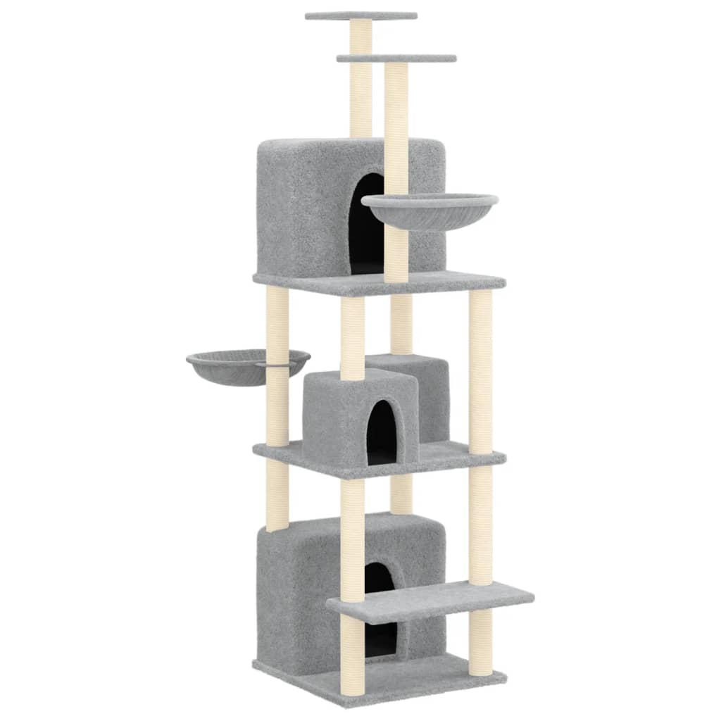 Cat furniture with sisal scratching posts 180 cm light gray