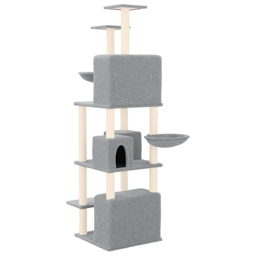 Cat furniture with sisal scratching posts 180 cm light gray