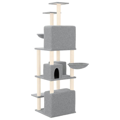 Cat furniture with sisal scratching posts 180 cm light gray