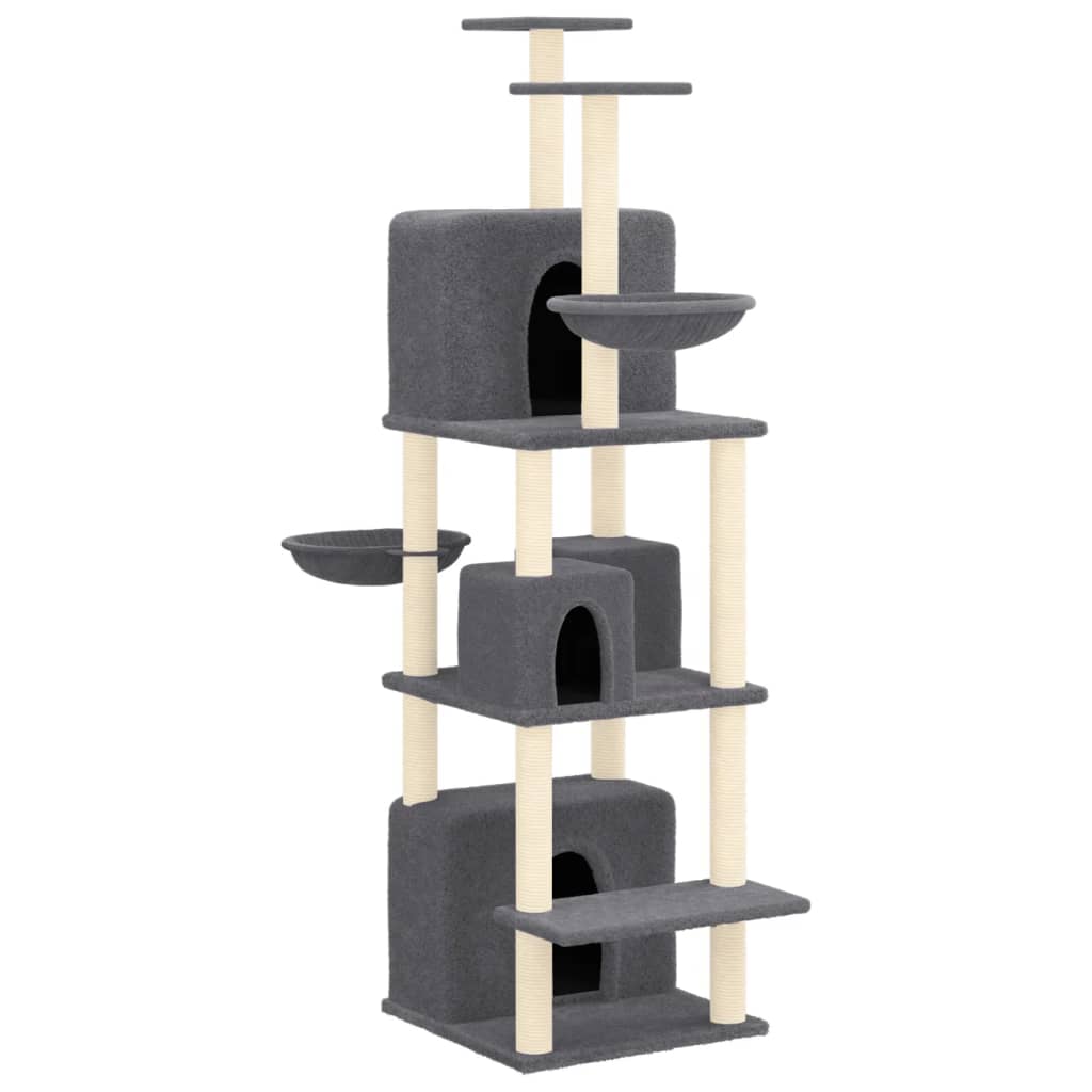 Cat furniture with sisal scratching posts 180 cm dark gray