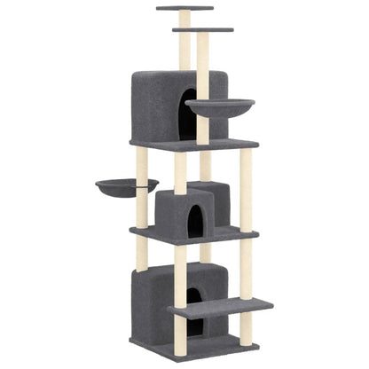 Cat furniture with sisal scratching posts 180 cm dark gray