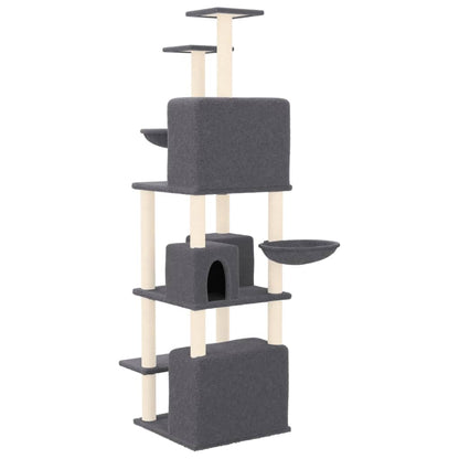Cat furniture with sisal scratching posts 180 cm dark gray
