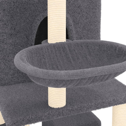 Cat furniture with sisal scratching posts 180 cm dark gray