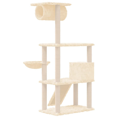 Cat furniture with sisal scratching posts 131 cm cream-colored