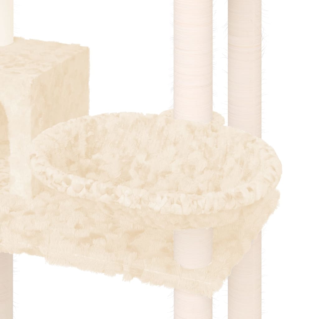 Cat furniture with sisal scratching posts 131 cm cream-colored