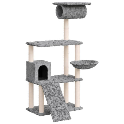 Cat furniture with sisal scratching posts 131 cm light gray