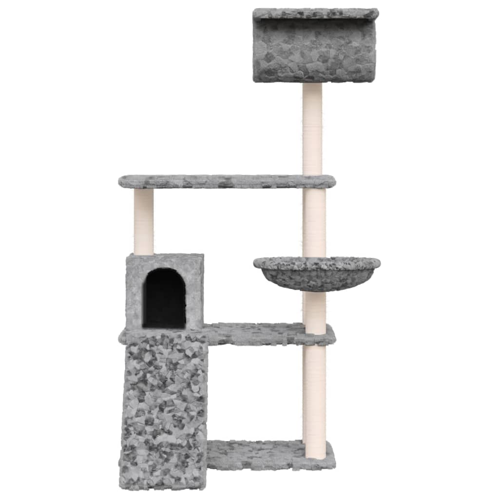Cat furniture with sisal scratching posts 131 cm light gray