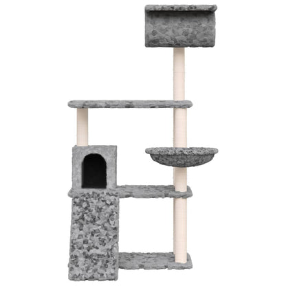 Cat furniture with sisal scratching posts 131 cm light gray