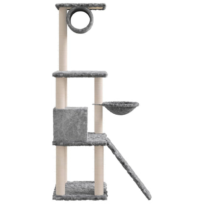 Cat furniture with sisal scratching posts 131 cm light gray