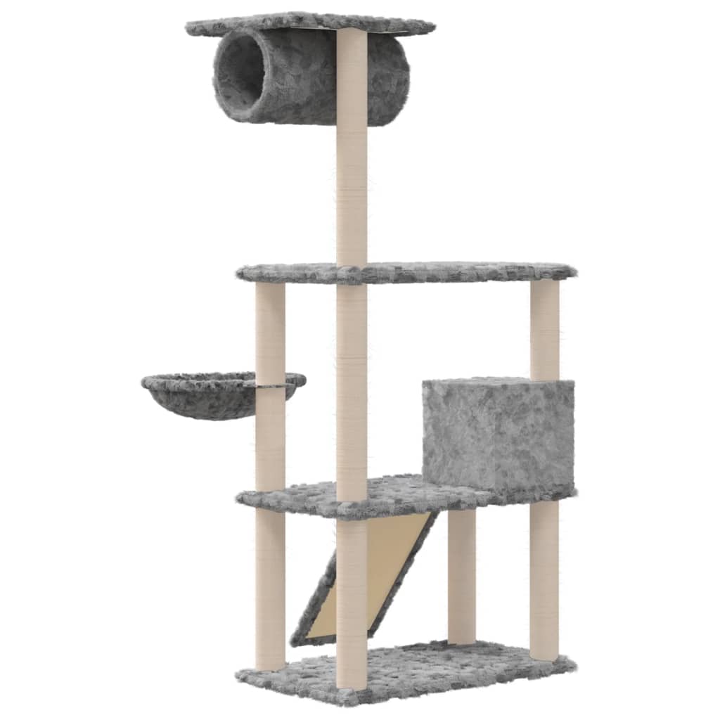 Cat furniture with sisal scratching posts 131 cm light gray