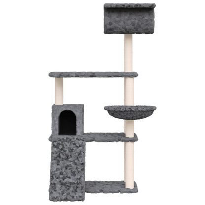 Cat furniture with sisal scratching posts 131 cm dark gray