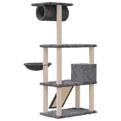 Cat furniture with sisal scratching posts 131 cm dark gray