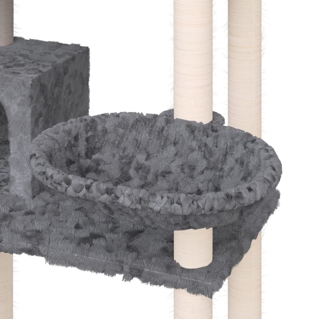 Cat furniture with sisal scratching posts 131 cm dark gray