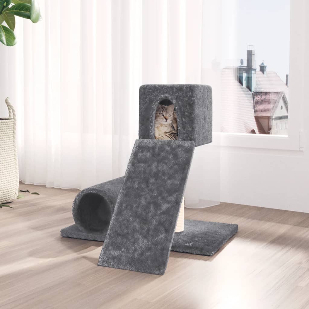 Cat furniture with sisal scratching posts 59 cm dark gray