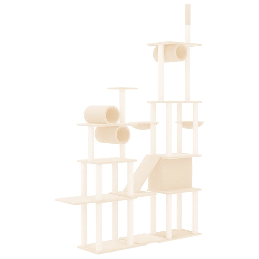 Cat furniture with sisal scratching posts 279 cm cream-colored