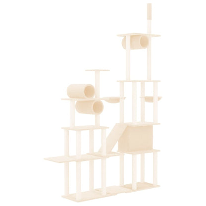 Cat furniture with sisal scratching posts 279 cm cream-colored