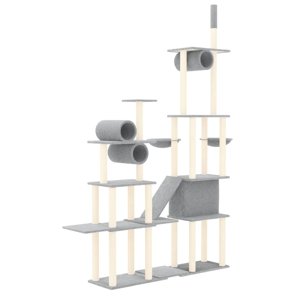 Cat furniture with sisal scratching posts 279 cm light gray
