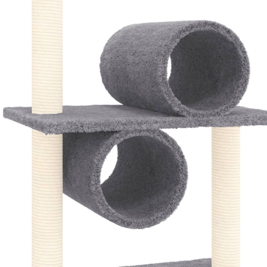 Cat furniture with sisal scratching posts 279 cm dark gray