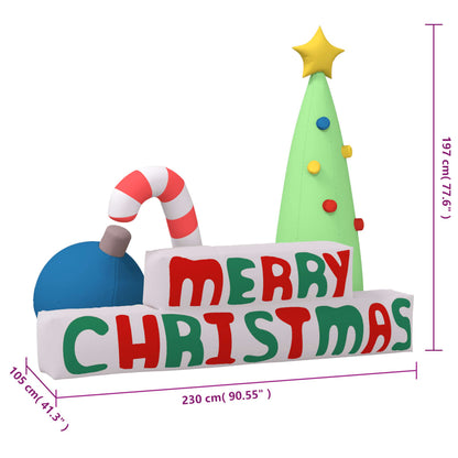 Decoration "Merry Christmas" with LEDs inflatable 197 cm