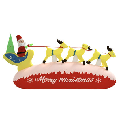 Christmas decoration Santa Claus and reindeer inflatable LED 145 cm