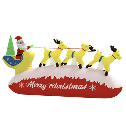 Christmas decoration Santa Claus and reindeer inflatable LED 145 cm