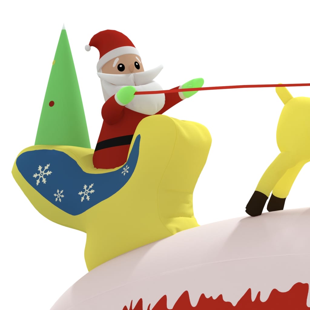 Christmas decoration Santa Claus and reindeer inflatable LED 145 cm