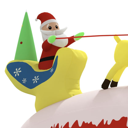 Christmas decoration Santa Claus and reindeer inflatable LED 145 cm