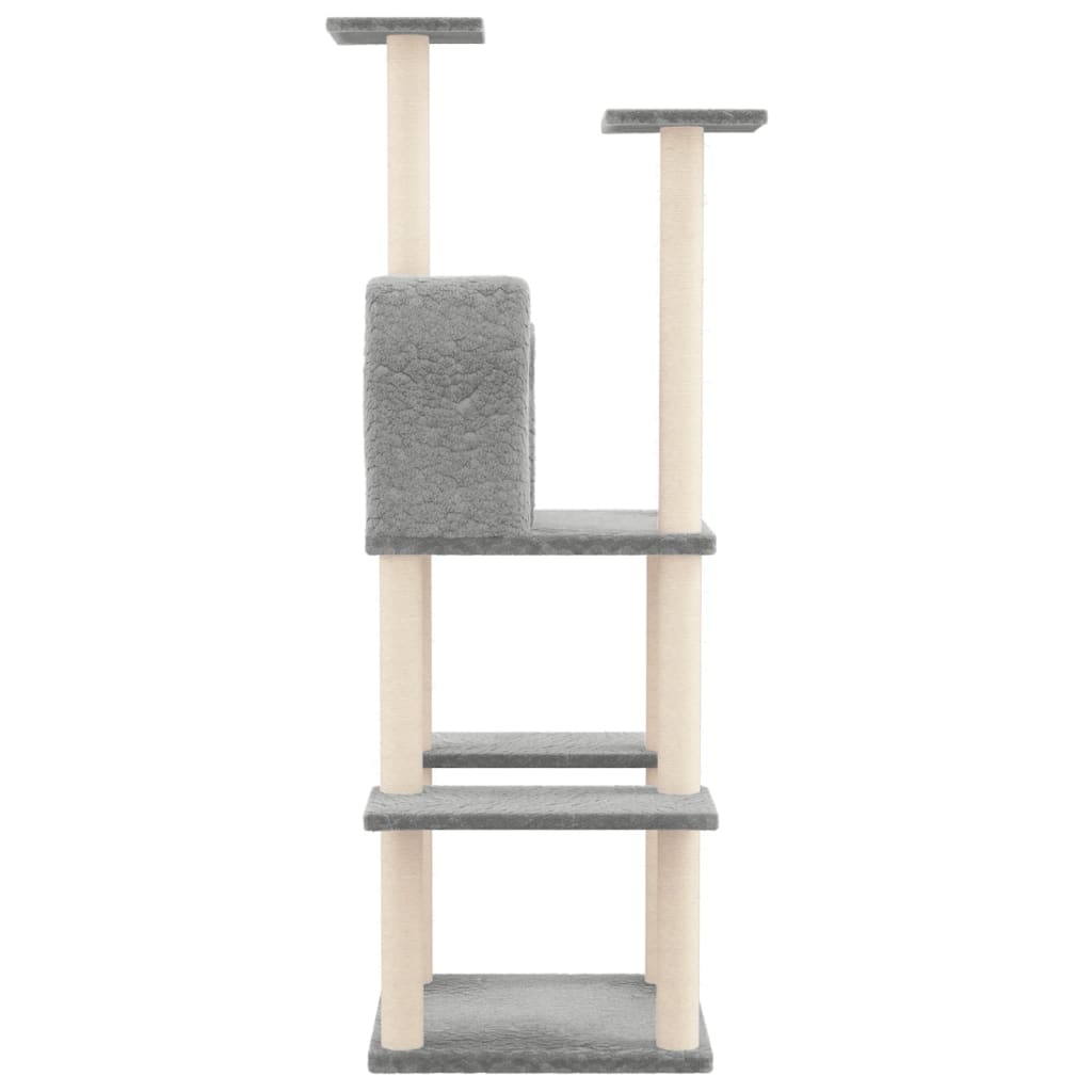 Cat furniture with sisal scratching posts 144.5 cm light gray