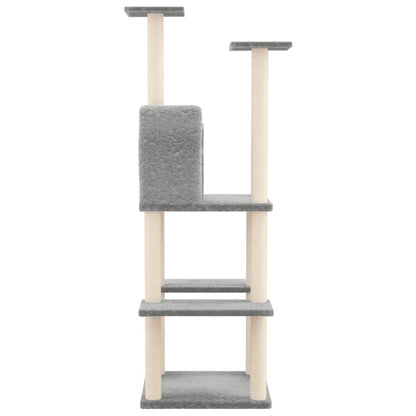 Cat furniture with sisal scratching posts 144.5 cm light gray