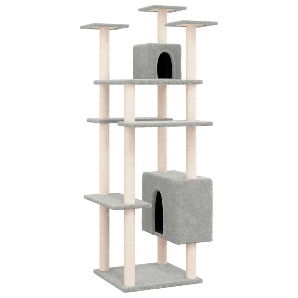 Cat furniture with sisal scratching posts 162 cm light gray