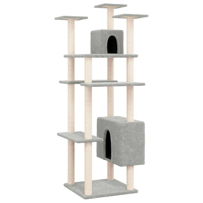 Cat furniture with sisal scratching posts 162 cm light gray