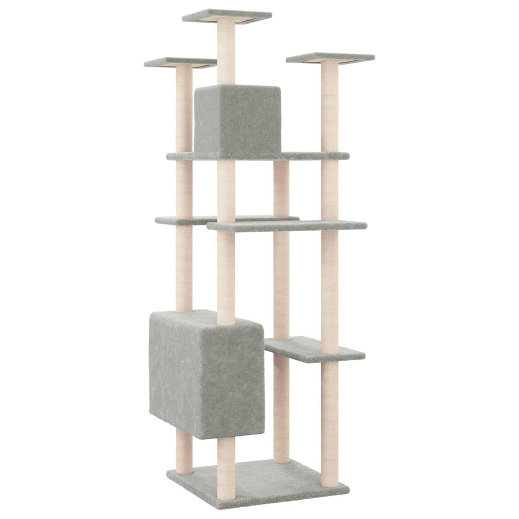 Cat furniture with sisal scratching posts 162 cm light gray