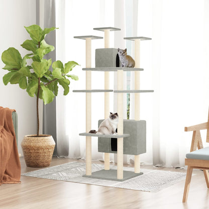 Cat furniture with sisal scratching posts 162 cm light gray