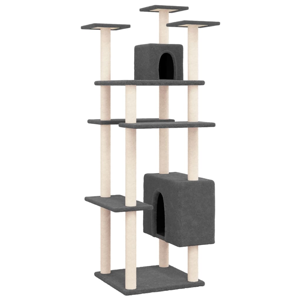 Cat furniture with sisal scratching posts 162 cm dark gray