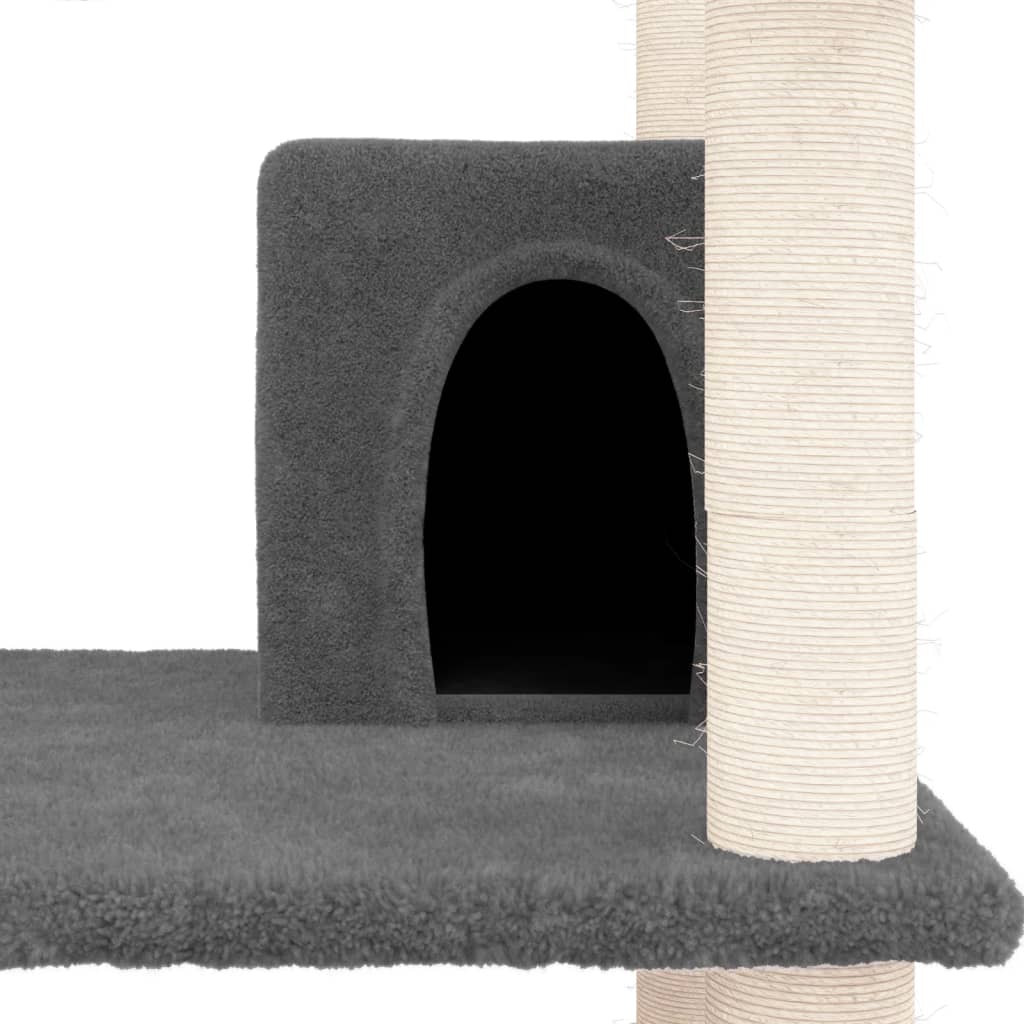 Cat furniture with sisal scratching posts 162 cm dark gray