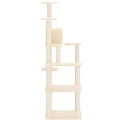 Cat furniture with sisal scratching posts 153 cm cream-colored