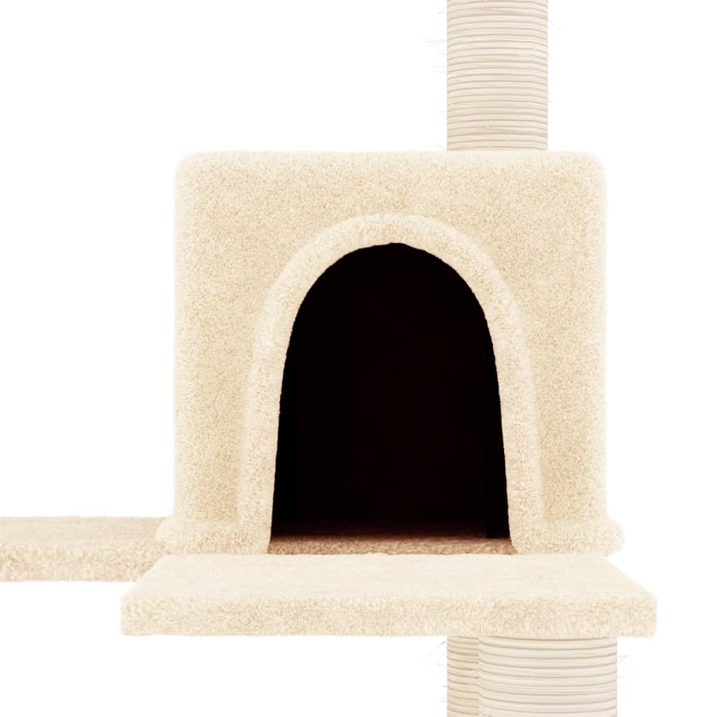 Cat furniture with sisal scratching posts 153 cm cream-colored