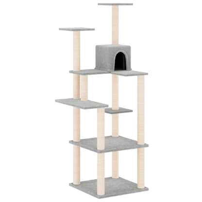 Cat furniture with sisal scratching posts 153 cm light gray