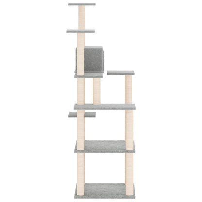 Cat furniture with sisal scratching posts 153 cm light gray