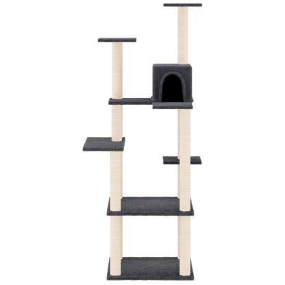 Cat furniture with sisal scratching posts 153 cm dark gray