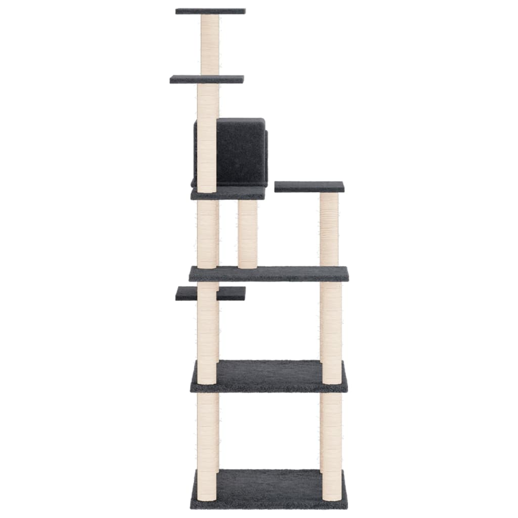 Cat furniture with sisal scratching posts 153 cm dark gray