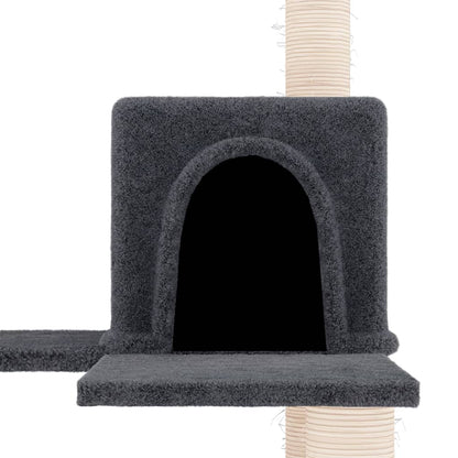 Cat furniture with sisal scratching posts 153 cm dark gray