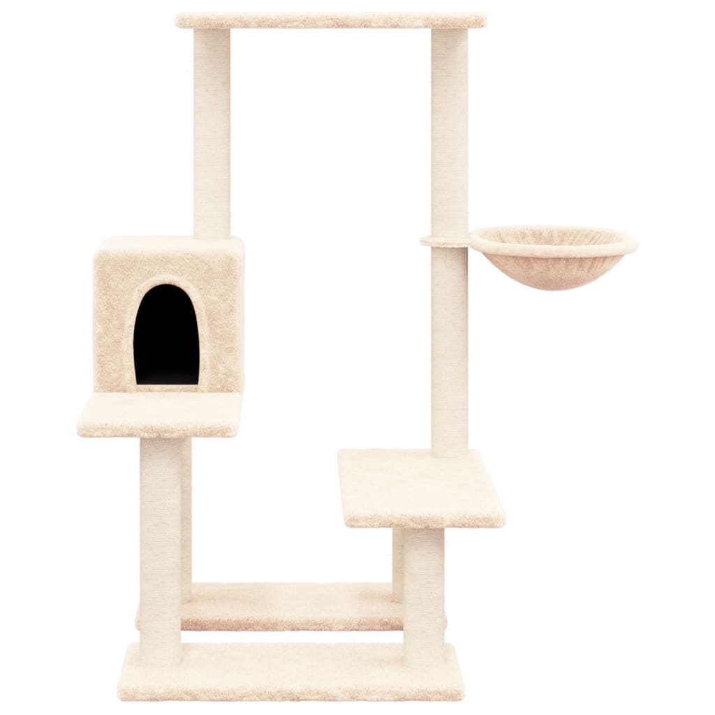 Cat furniture with sisal scratching posts 94.5 cm cream-colored