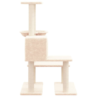 Cat furniture with sisal scratching posts 94.5 cm cream-colored