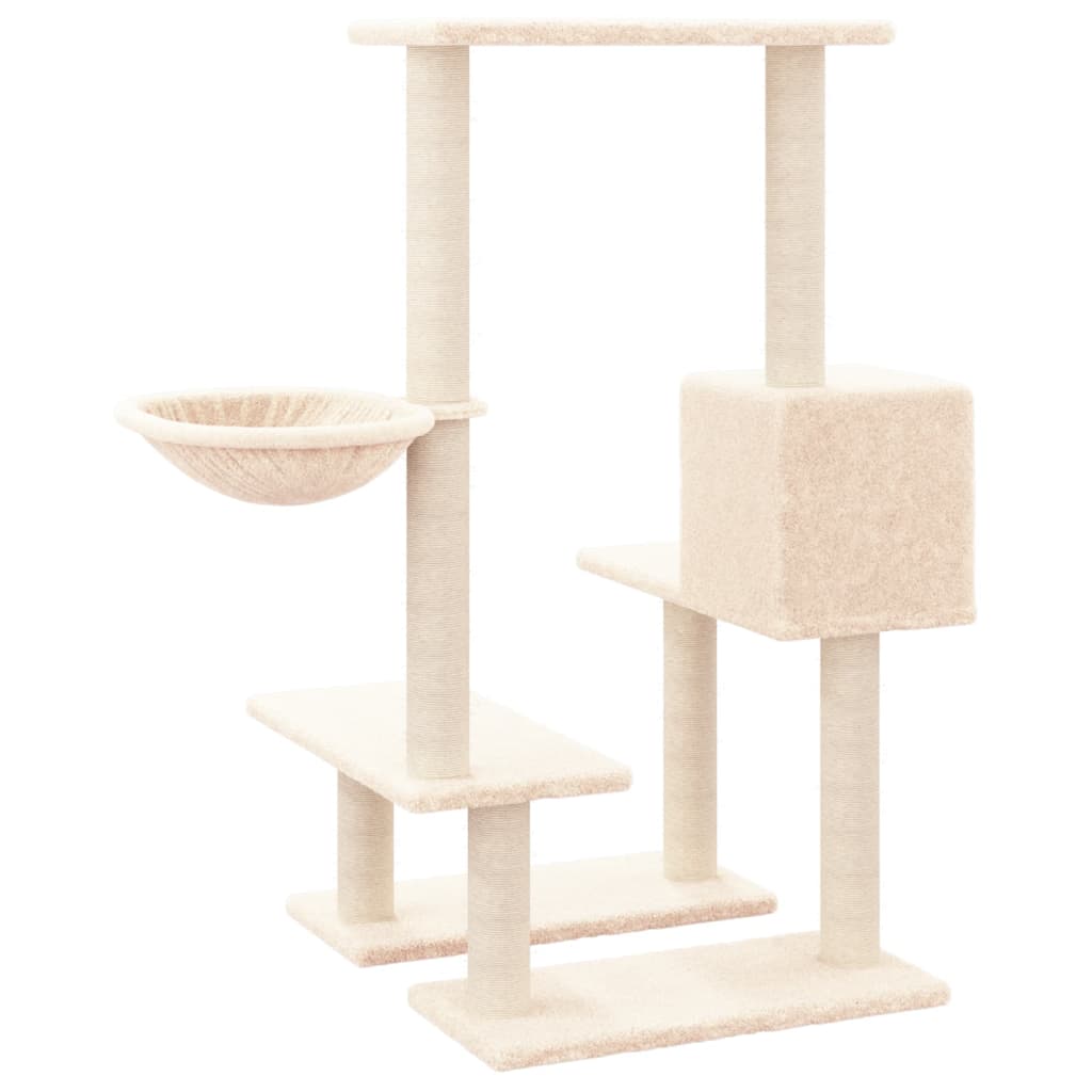 Cat furniture with sisal scratching posts 94.5 cm cream-colored