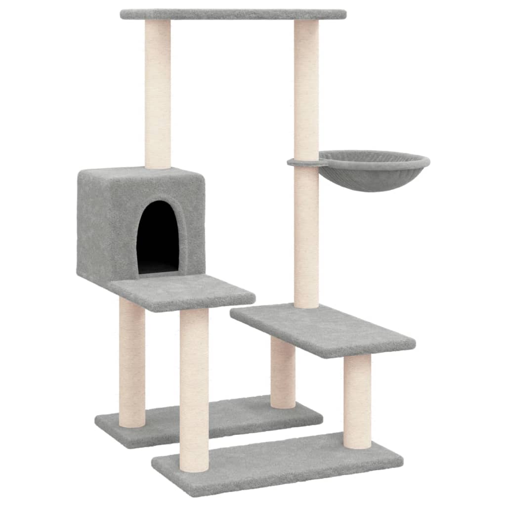 Cat furniture with sisal scratching posts 94.5 cm light gray
