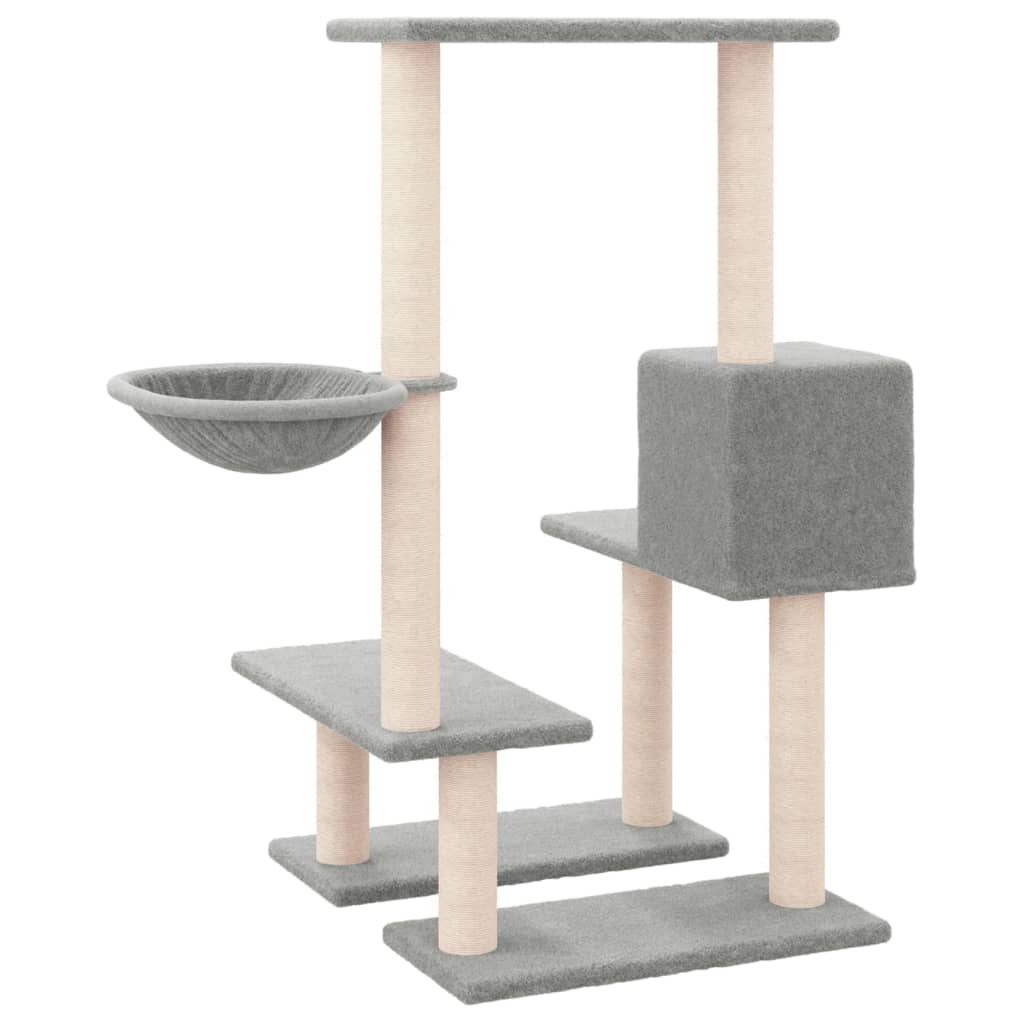Cat furniture with sisal scratching posts 94.5 cm light gray